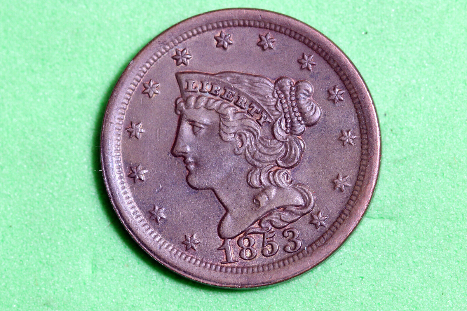 Coins & Paper Money,Estate Find 1853 Braided Hair Half Cent #d34287,3rd  street hardware